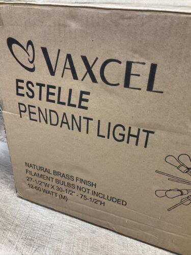 Sputnik MCM Style Light Estelle 27.5-in Pendant Natural Brass by Vaxcel P0228 (6922804953271)